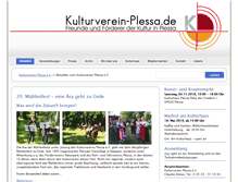Tablet Screenshot of kulturverein-plessa.de